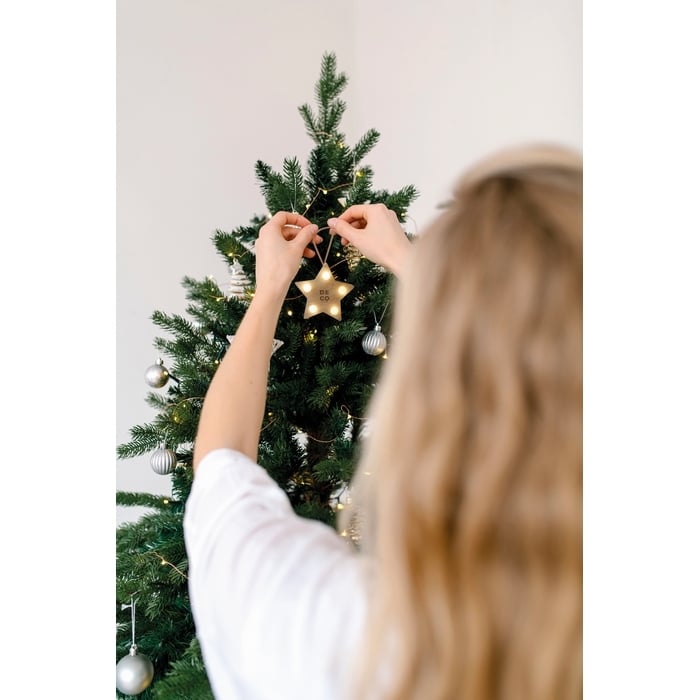 Houten ster met lichtjes sample