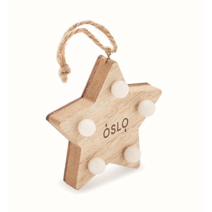 Houten ster met lichtjes sample