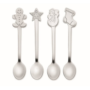Set van 4 kerst theelepeltjes bedrukken