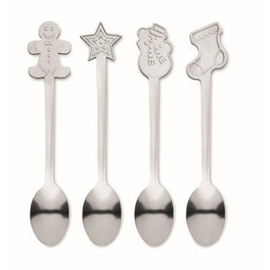 Set van 4 kerst theelepeltjes 11119