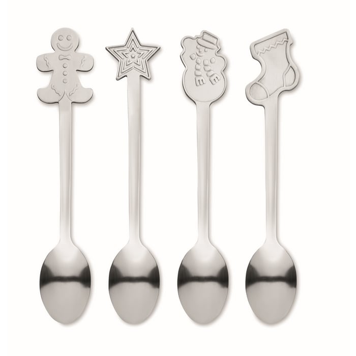 Set van 4 kerst theelepeltjes 11119