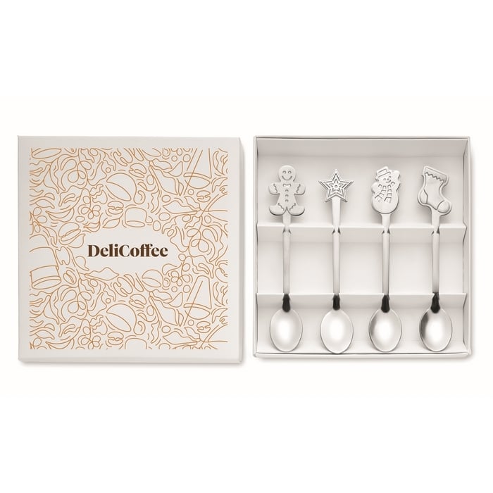 Set van 4 kerst theelepeltjes sample