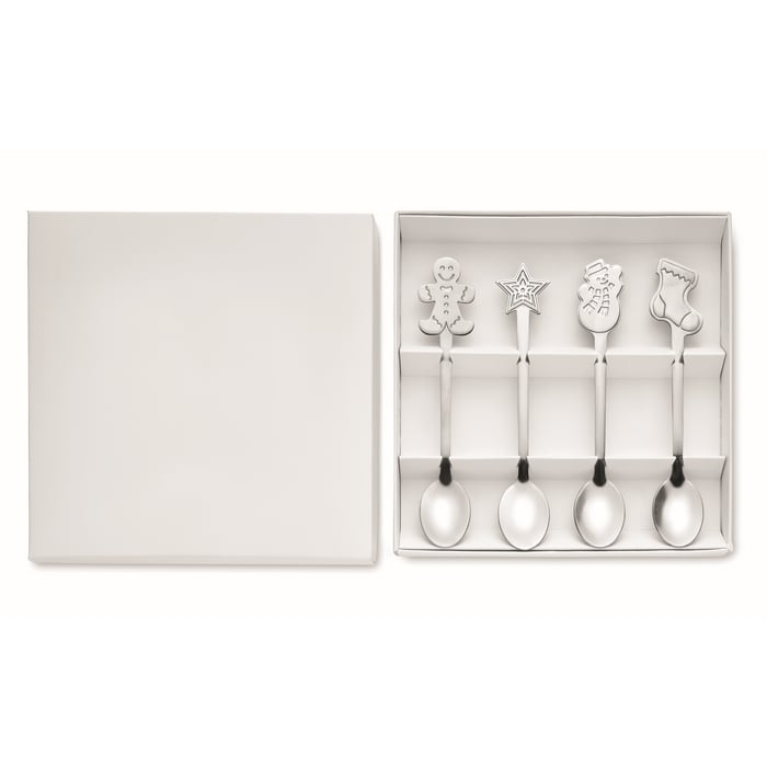 Set van 4 kerst theelepeltjes sample