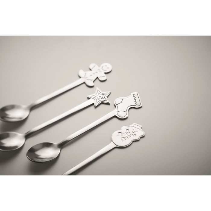 Set van 4 kerst theelepeltjes 11122