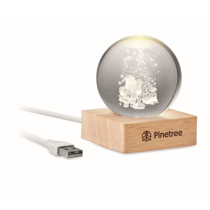 Kerst LED glas bol sample