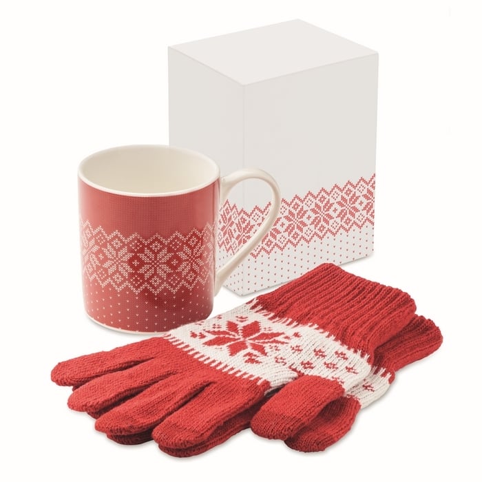 Cadeauset mok en handschoenen bedrukken