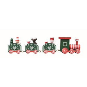 Houten decoratie kersttrein 5241