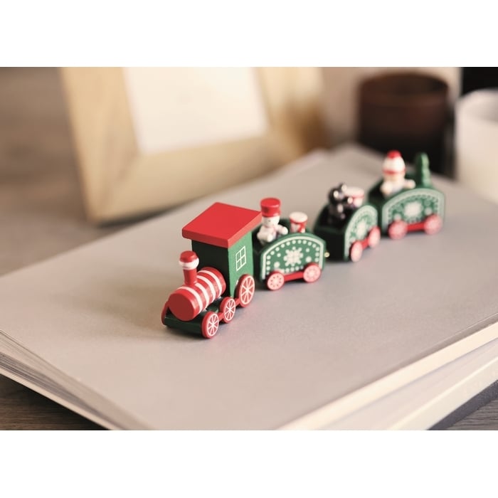 Houten decoratie kersttrein sample
