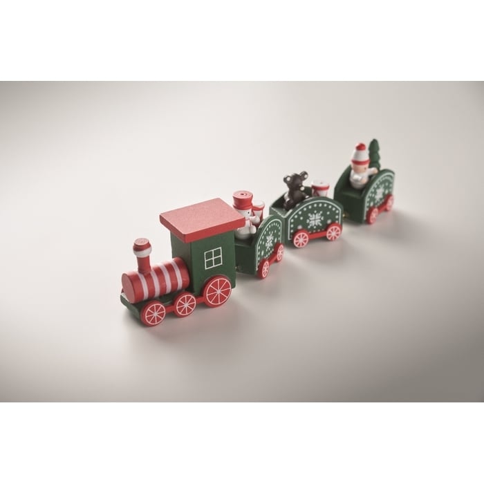 Houten decoratie kersttrein sample