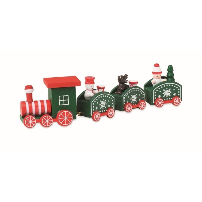 Houten decoratie kersttrein sample