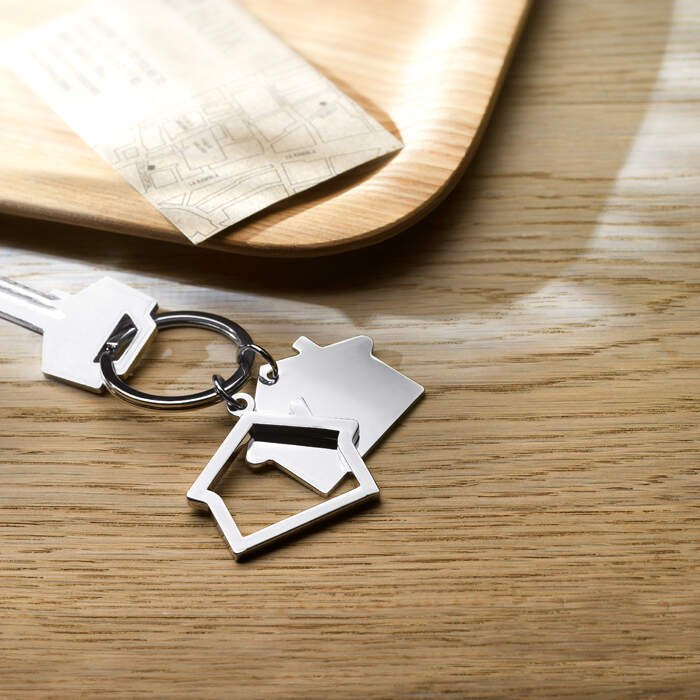 Sleutelhanger huisvorm bedrukken