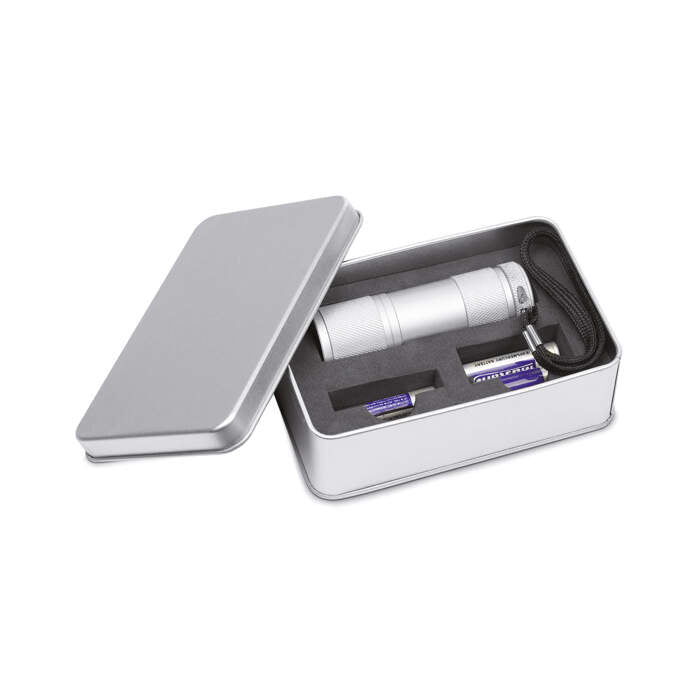 9 LED aluminium zaklamp bedrukken