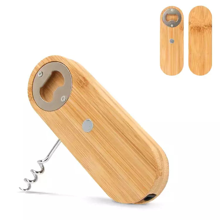 Multifunctionele bamboe flesopener sample