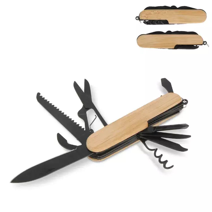 Multitool bamboe 9 functies bedrukken