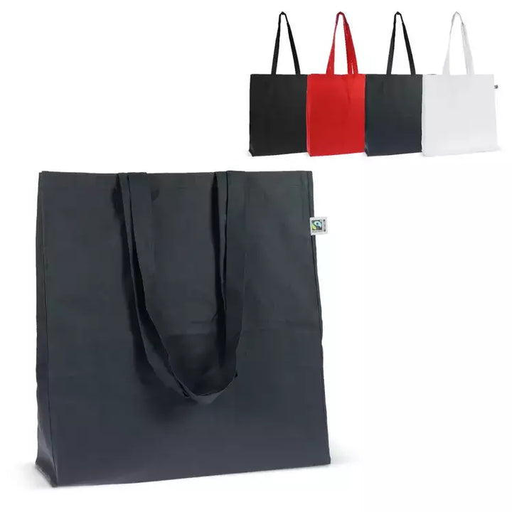 Fairtrade katoenen tas gekleurd lang 140g/m&sup2; sample