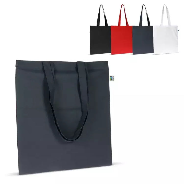 Fairtrade katoenen tas gekleurd lang 140g/m&sup2; sample