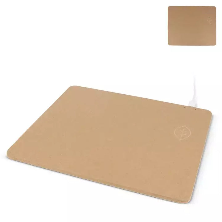 Muismat met draadloze oplader gerecycled papier sample