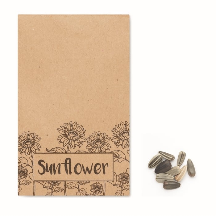 Zonnebloemzaadjes in envelop sample