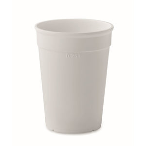 Gerecycled PP beker 300ml wit 1 kleur 4300