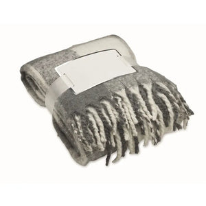 Geruite mohair deken QUET bedrukken