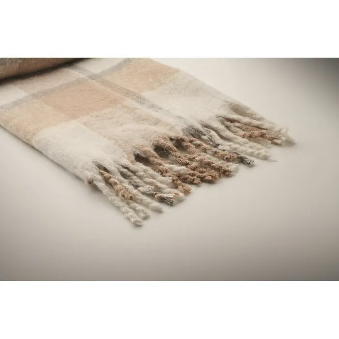 Geruite mohair deken QUET  met logo