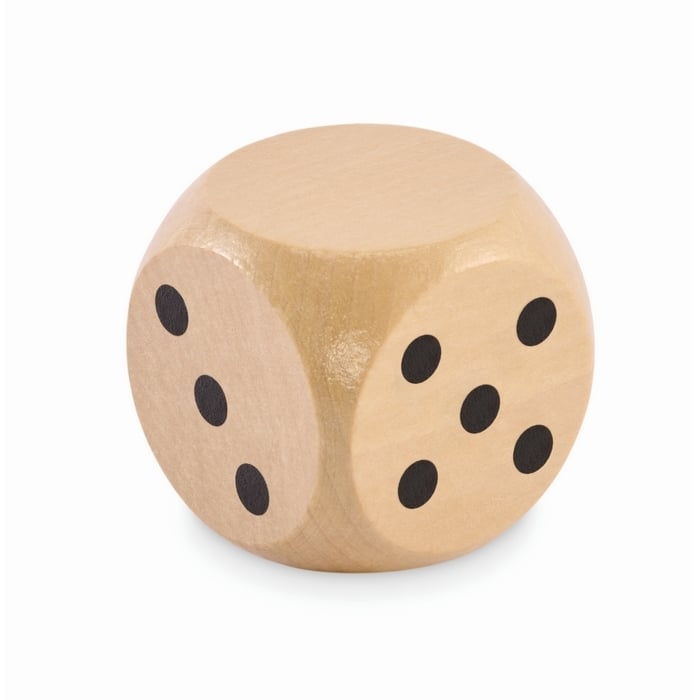 Schima houten dobbelsteen 5cm bedrukken