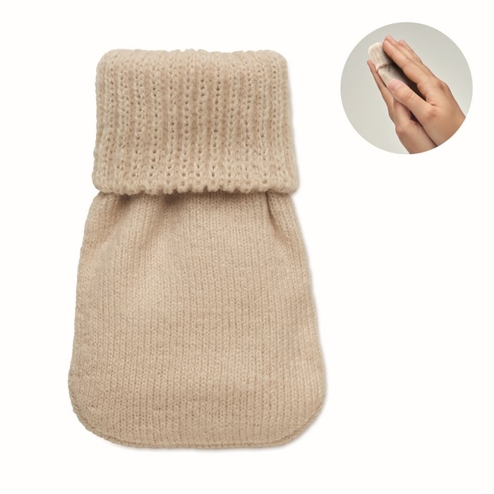 Handwarmer gebreid polyester beige 1 kleur 5047