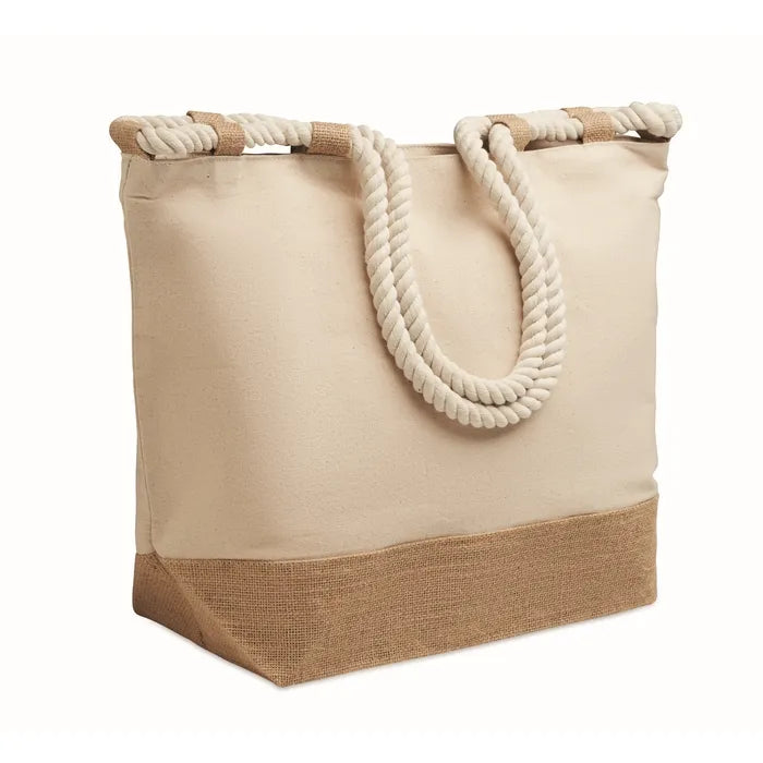 Strandtas canvas/jute MAKENKE bedrukken