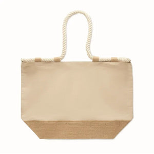 Strandtas canvas/jute MAKENKE  met opdruk