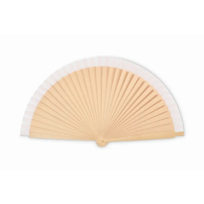 Houten handwaaier WOODFAN  met opdruk