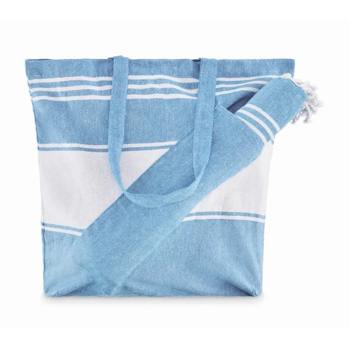 Strandtas met hamamdoek HUMMUM  1met logo