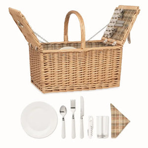 4-persoons rotan picknickmand MIMBRE PLUS bedrukken