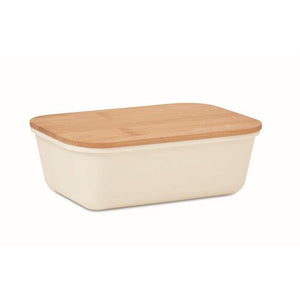 Lunchbox met bamboe deksel beige 4 kleuren zd 7280