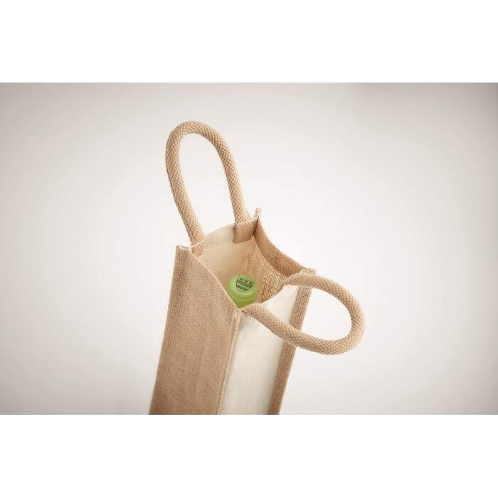 Jute wijntas voor 1 fles sample