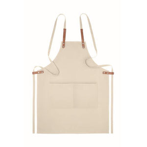 Schort organisch katoen beige onbedrukt 10917