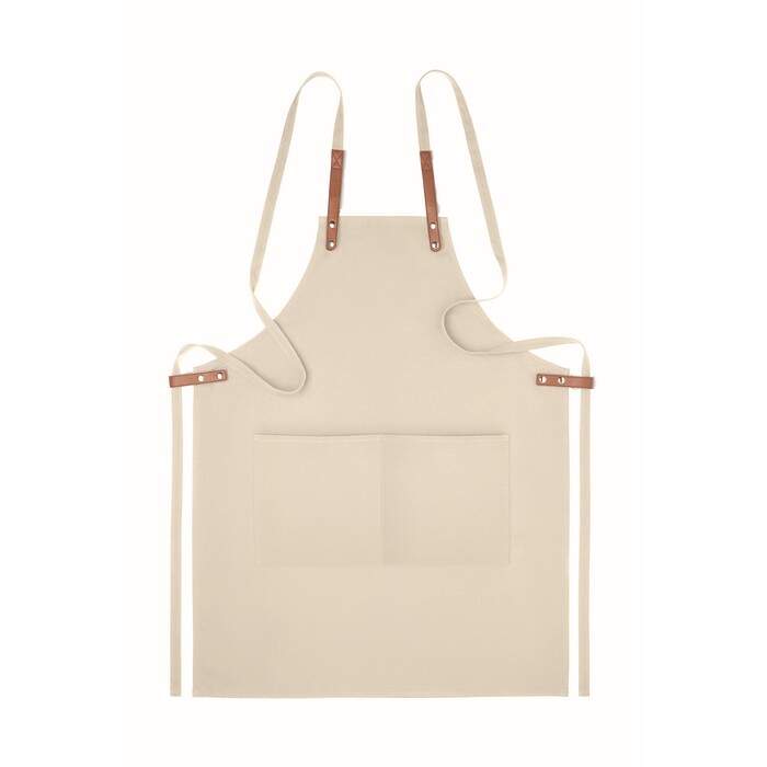 Schort organisch katoen beige onbedrukt 10917