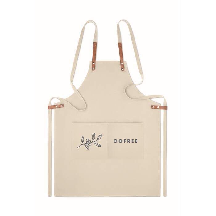Schort organisch katoen beige 2 kleuren zd 10911