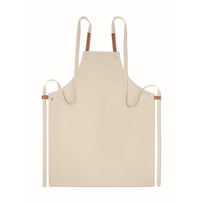 Schort organisch katoen beige 3 kleuren zd 10913