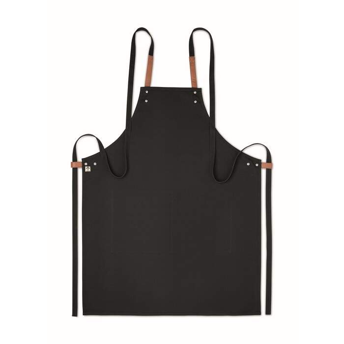Schort organisch katoen zwart 4 kleuren zd 10937