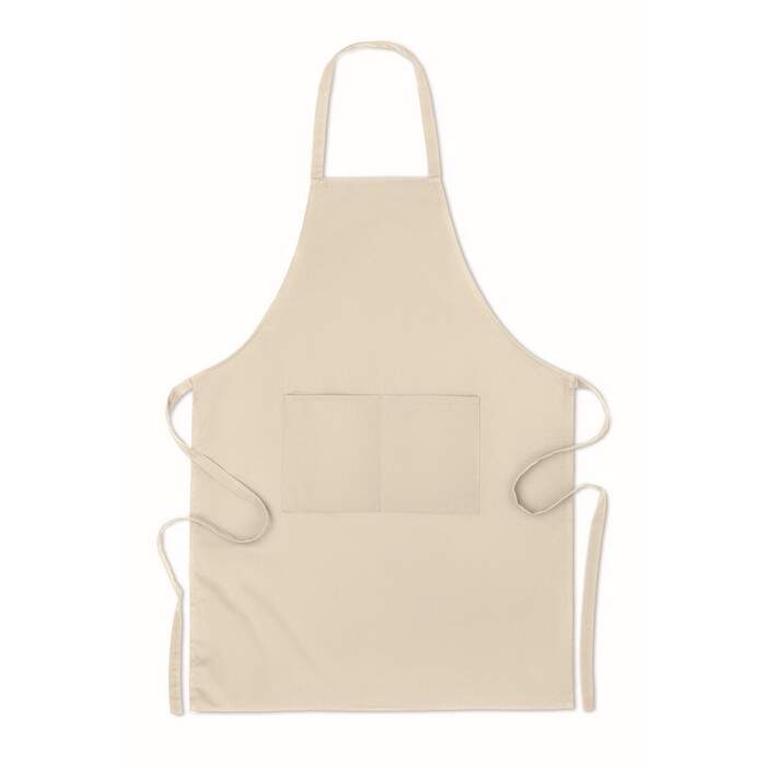 Schort organisch katoen beige 1 kleur td 10910