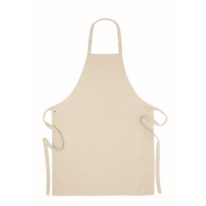 Schort organisch katoen beige onbedrukt 10918