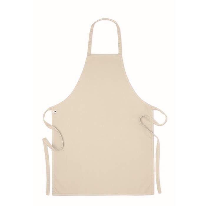 Schort organisch katoen beige onbedrukt 10918
