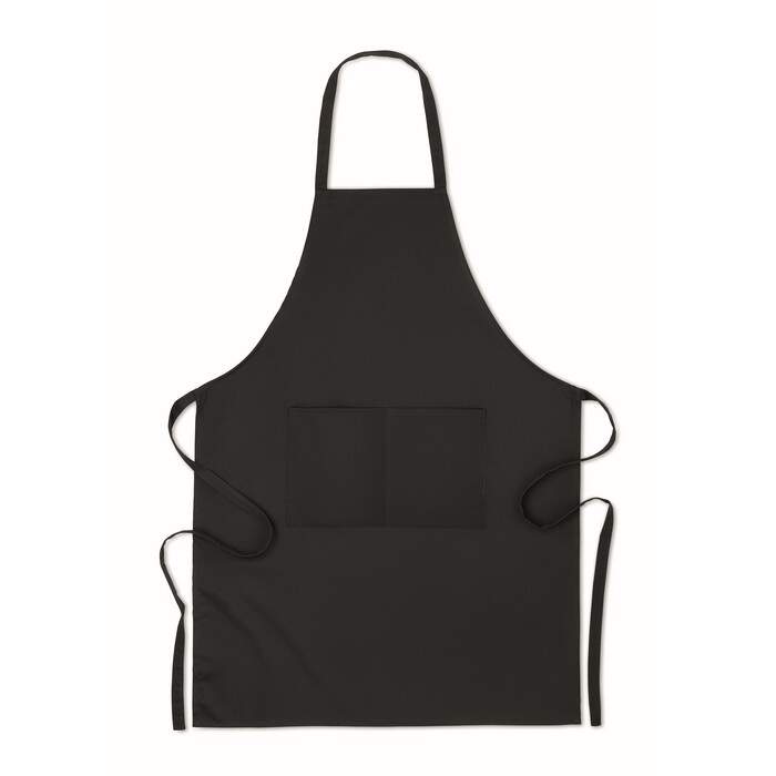 Schort organisch katoen zwart 1 kleur td 10932