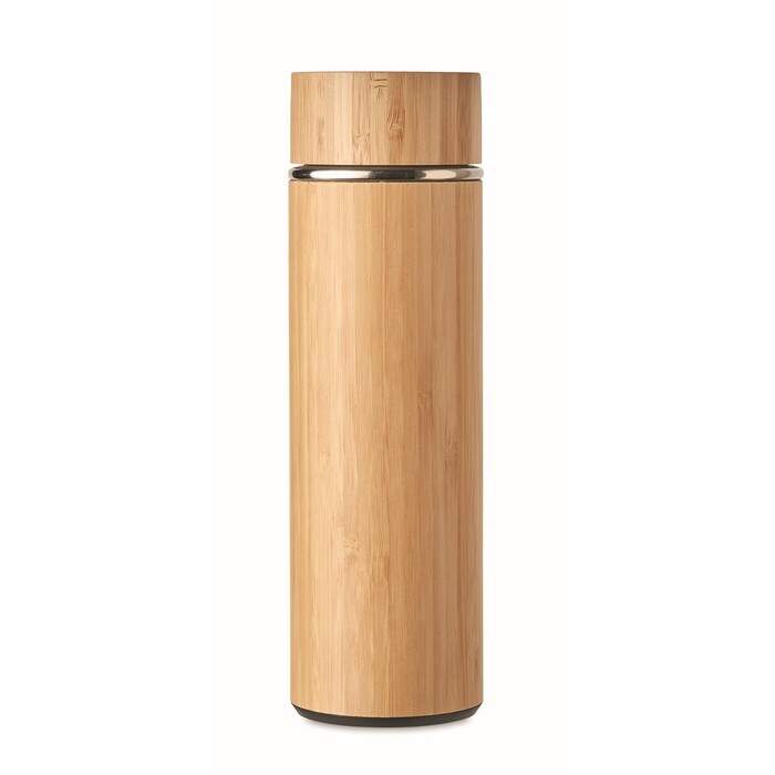 Dubbelwandige thermosfles 480ML hout 3 kleuren tp 3428