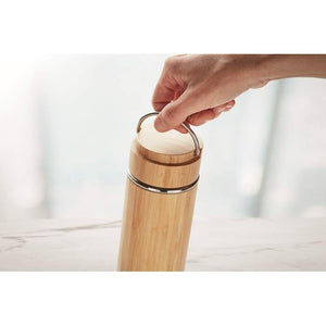 Dubbelwandige thermosfles 480ML hout onbedrukt 3431