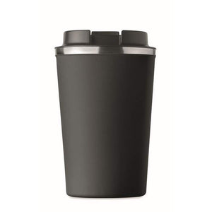 Dubbelwandige drinkbeker zwart Graveren 3307