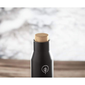 Dubbelwandige thermosfles 500ML zwart Graveren 3443