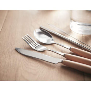RVS bestekset CUSTA SET beige onbedrukt 10568