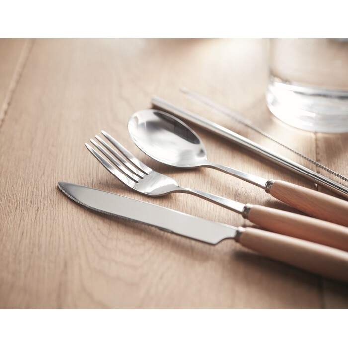 RVS bestekset CUSTA SET beige onbedrukt 10568