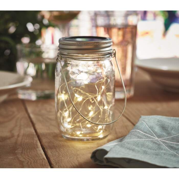 Mason jar solar buitenlamp POT LAMP transparant 2 kleuren tp 7724